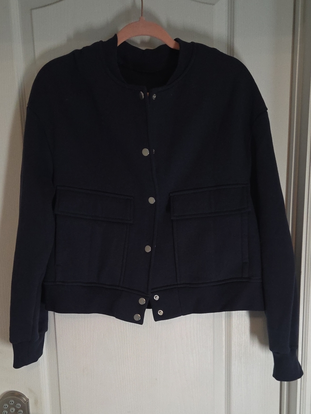 Amazon Women’s Navy Bomber Jacket with Snaps